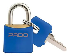 Cadeado de latão Resistente 20mm Cor Azul Pado 2 Chaves