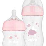 Mamadeira Buba Easy Flow 120ml E 270ml Mamadeira Bebê Rosa Nuvem