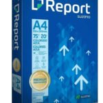 Papel Sulfite Colorido Report 75g – 500 Folhas – A4 – Rosa Cor Azul-claro