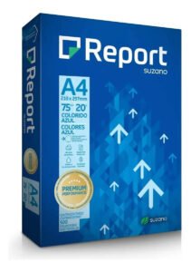 Papel Sulfite Colorido Report 75g – 500 Folhas – A4 – Rosa Cor Azul-claro