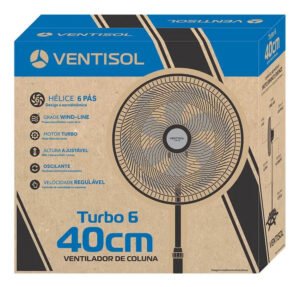 Ventilador de Coluna Turbo 6 40cm preto Ventisol