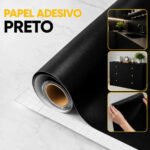 Papel Adesivo 4 Metros X 45cm Envelopamento Móveis E Parede Preto Fosco Autocolante Lavável Vinílico Cnc Do Brasil