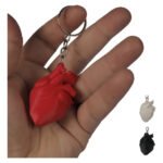 Chaveiro Anatômico 3d De Coração Humano Realista 47x30mm Cor Branco