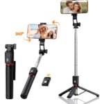 Tripe De Celular E Bastão De Selfie Extensível E Portátil 1.3m 360 ° Rotação Com Controle Remoto Destacável E Suporte Para Celular, Extensível Tripé Selfie Stick, Universal Tripé De Celular Cor Preto