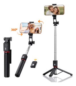 Tripe De Celular E Bastão De Selfie Extensível E Portátil 1.3m 360 ° Rotação Com Controle Remoto Destacável E Suporte Para Celular, Extensível Tripé Selfie Stick, Universal Tripé De Celular Cor Preto