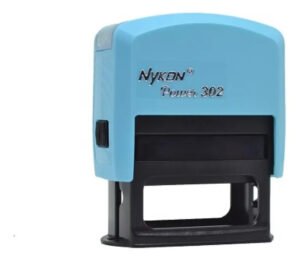 Carimbo 302 Automático – Personalizamos Como Quiser Tinta Preto Exterior Azul-celeste