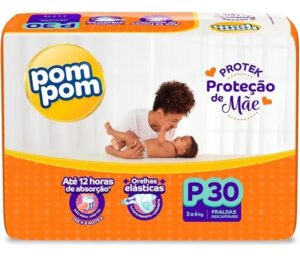 Fralda Pom Pom Protek P para Bebês de 3 a 6 kg