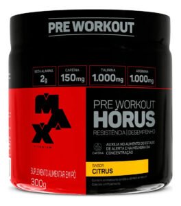 Pré Treino Hórus 300g Max Titanium Citrus Energia Sustentada