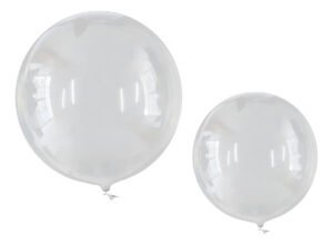Kit com 100 Balões Bubble Transparentes para Festa: 50 un. de 18″ e 50 un. de 24″