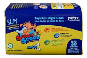 Tapete Higiênico Super Secão Max Slim 30 Und 90×60 Petix