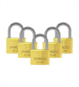 Kit 5 Cadeado Pado Lt 40mm C/ Chave Segredos Diferentes