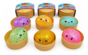Brinquedo Antiestresse Squishy Criança Glitter Brilhante Raro Bolinho