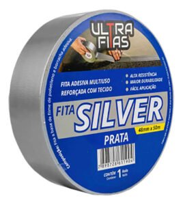 Kit 10 Fita Silver Tape 50mm X 50m – Branca, Cinza Ou Preta Lisa