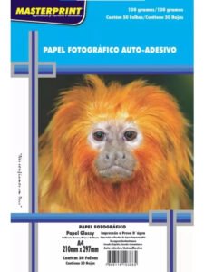 Folha Fotográfico Adesivo A4 130g 100 Folhas Masterprint Branco