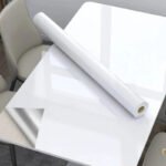 Adesivo Vinil Envelopar Vidro Laca Bege Off White 2m X 50cm Cor Branco Brilho