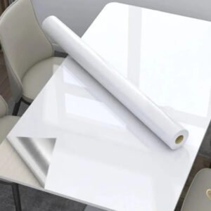 Adesivo Vinil Envelopar Vidro Laca Bege Off White 2m X 50cm Cor Branco Brilho