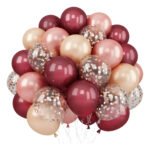 Kit 30 Un Balão Metalizado Bexiga No9 Festa Aniversário Cor Marsala Liso