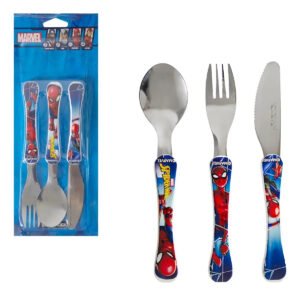 Conjunto De Talheres Personagens Infantil Garfo Faca Colher Cor Homem-aranha