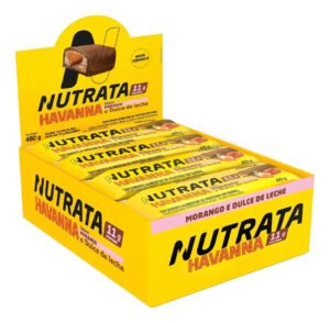 Whey Grego Bar Display C/ 12 Unidades De 40g – Nutrata Sabor HAVANNA Morango e Dulce de leche