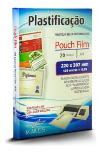 20 Folhas Plástico Para Plastificação Mares A4 0,05 220×307