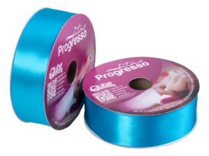 Fita De Cetim Progresso 38mm Rolo 50 Metros Várias Cores Cor 213 Azul Turquesa