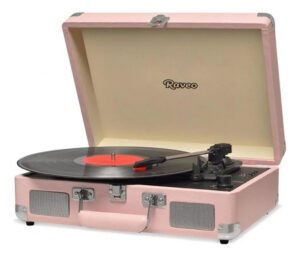 Vitrola Toca Disco Sistema De Som Hi-fi Raveo Sonetto Coral Cor Rosa