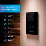 Interruptor Inteligente Smart Wi-fi 2.4 GHz Alexa google 4 Botões 4×2 Bivolt Preto Cod: 291990428 Neo Avant