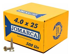 Parafuso Madeira Philips 4,0 X 25 Cabeça Chata Bicromatizado Caixa 500 Unidades Jomarca