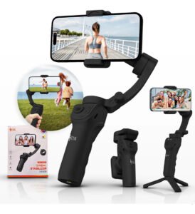 Estabilizador Celular Gimbal 3 Eixos Para Tripé Ia Video Estabilizador Câmera 360 Compatível Com iPhone Andoid Ios Marca Tdx Cor Preto