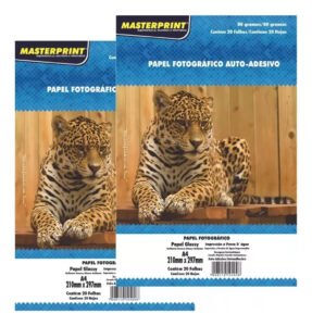 Papel Fotográfico Adesivo A4 Glossy 80g 100 Fls Masterprint Branco