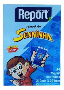 Papel Sulfite A4 100 Folhas Seninha Caixa C/ 25 Pacotes Cor Azul