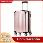 Mala de Bordo Rígida Sweet Studio para Viagem em ABS 47L Rosa
