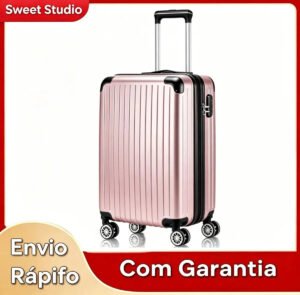 Mala de Bordo Rígida Sweet Studio para Viagem em ABS 47L Rosa