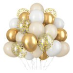 Kit 30 Un Balão Metalizado Bexiga No9 Festa Aniversário Cor Dourado-escuro Liso