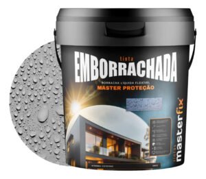 Tinta Emborrachada Masterfix 4kg Impermeável Flexível Acabamento Fosco Cor Nanquim