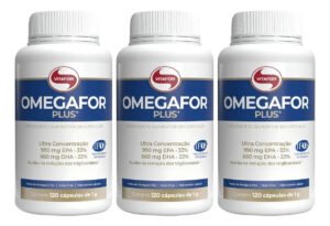 Ômega 3 Vitafor Omegafor Plus Kit de 3 Potes Com 360 Cápsulas Certificação IFOS
