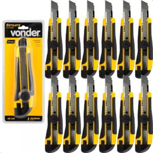 Kit 12 Estilete Profissional Emborrachado Vonder 18mm