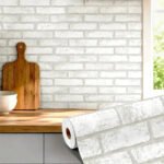 Papel De Parede Tijolinho Branco Adesivo Vinil Autocolante 3d Lavável Envelopamento Rolo 10m X 45cm