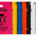 Kit 50 Sacolas Gratidão 30×40 Boca De Palhaço Personalizada Cor Rosa pink