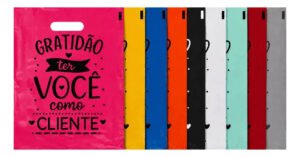 Kit 50 Sacolas Gratidão 30×40 Boca De Palhaço Personalizada Cor Rosa pink