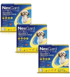 NexGard Spectra Antipulga Carrapatos Vermes Cães 3,6-7,5Kg 1 Tablete