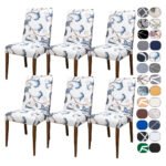 Kit 6 Capa Cadeira Jantar Tecido Importado Spandex Mais Resistente Elástico Cor Império