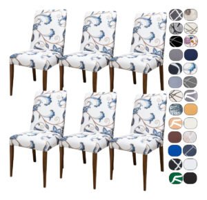 Kit 6 Capa Cadeira Jantar Tecido Importado Spandex Mais Resistente Elástico Cor Império