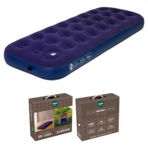 Colchão Inflável Solteiro Com Inflador Acoplado Morlife Azul Cor Azul-marinho