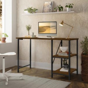 Escrivaninha Mesa Office Estilo Industrial 1.10 M Klm Store. Cor Preto/imbuia