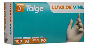 Luva Descartável Vinil Sem Pó Talge Tamanho M 1000 Unidades