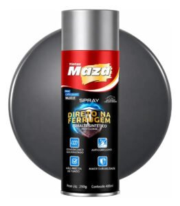 Tinta Esmalte Direto Na Ferrugem Maza Spray 400ml Cores Cor Cinza Grafite