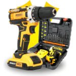 Parafusadeira Furadeira Sem Fio 2 Baterias 340w 1550 Rpm Cor Amarelo