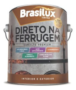 Brasilux Tinta Para Metal Anti Ferrugem 900ml Cinza Brilhante