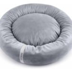 Cama Gato Cachorro Caminha Pet Redonda Ninho Macia 70x70cm Cor Cinza Desenho Soft Touch